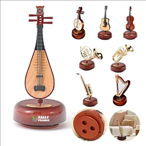 Violin Music Box with Rotating Musical Base Instrument Miniature